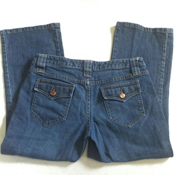 CROPPED Flare Dark Wash Jeans 6 Drew The Limited - Picture 5 of 7